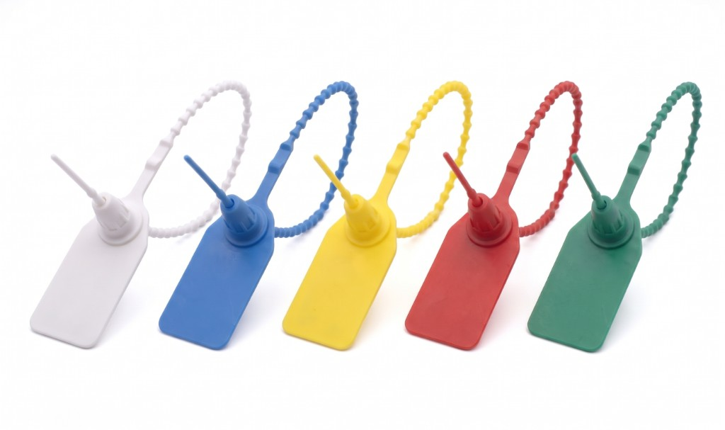 Gamme de scellés plastiques blanc, bleu, jaune, rouge et vert SARYO